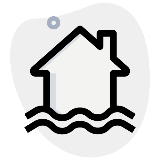 Flood rain weather home icon