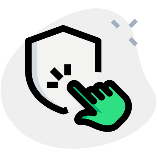 Hand cursor online shield protection icon
