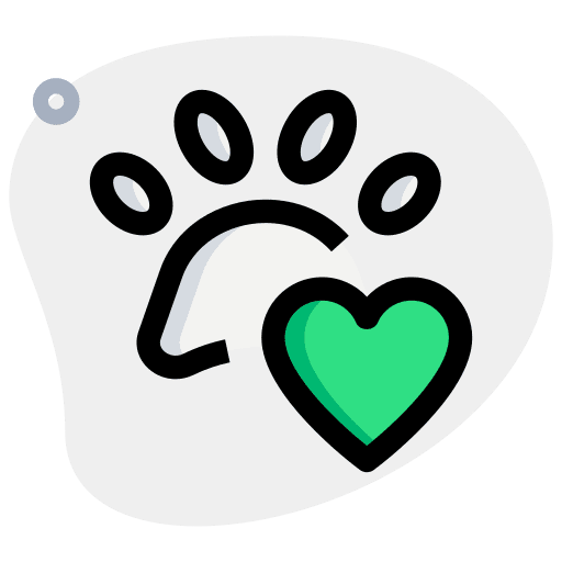 Heart dog animals care icon