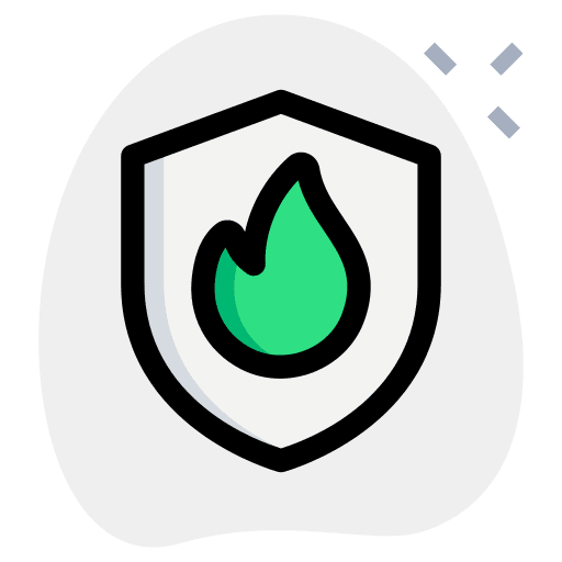 Protection burning shield flame icon