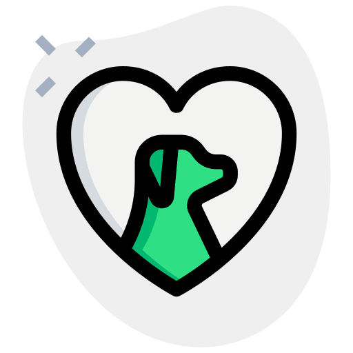 Love animal pet care icon