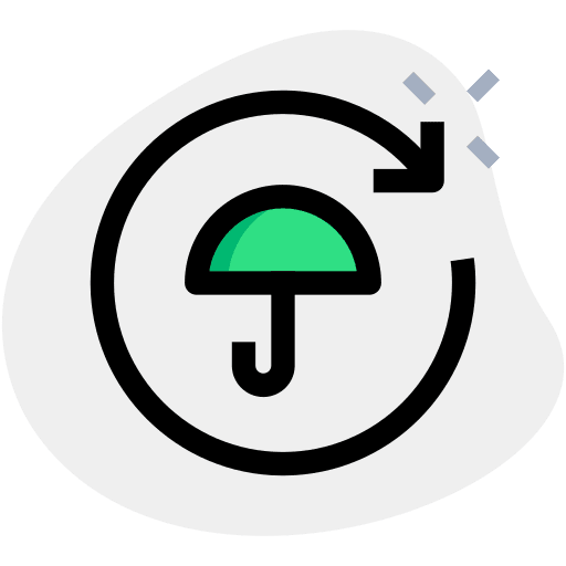 Renew umbrella security renew icon
