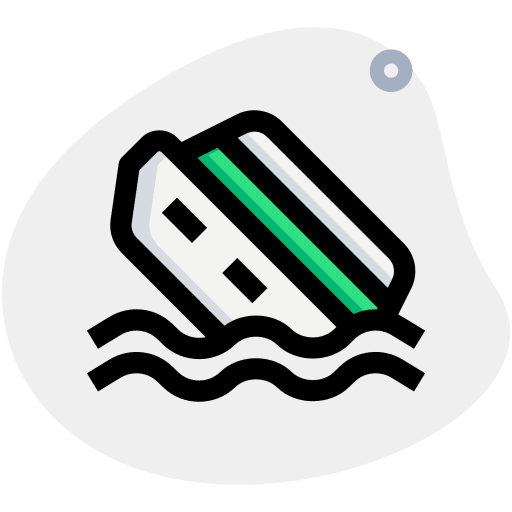 Sinking cruise boating transport icon