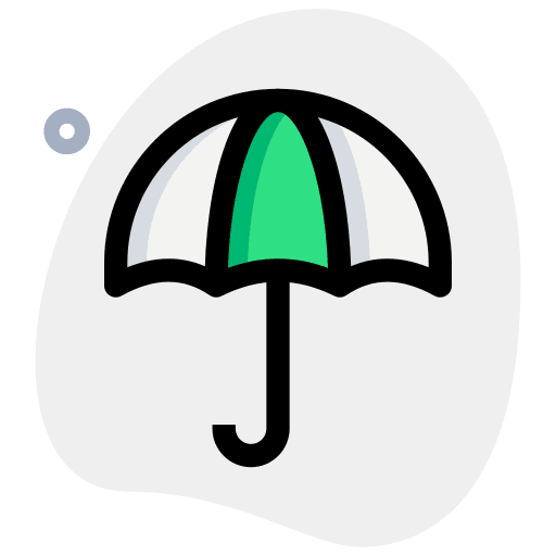 Umbrella weather rain security icon