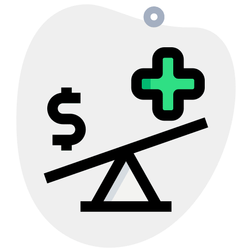 Unbalanced business document hospital icon