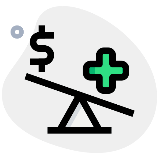Unbalanced price hospital business icon