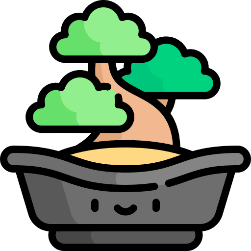 Bonsai nature botanical plant pot icon