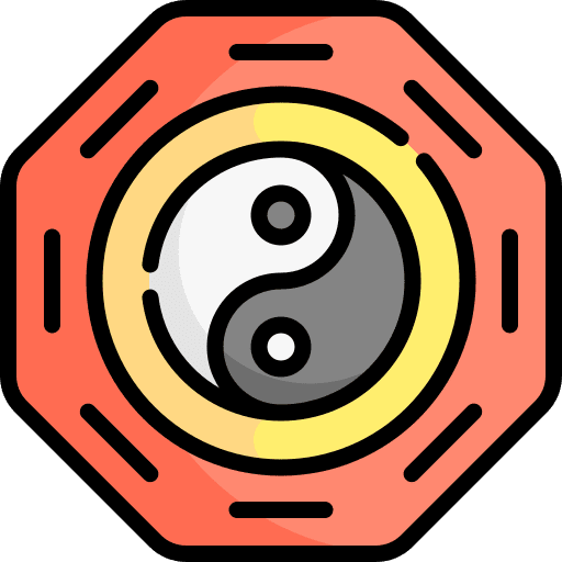 Yin yang sign balance philosophy icon