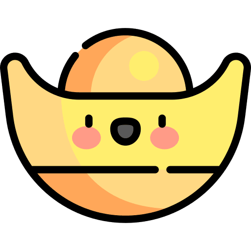 Gold gold ingot oriental icon