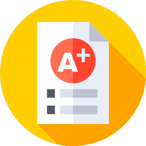 Exam grade score education icon