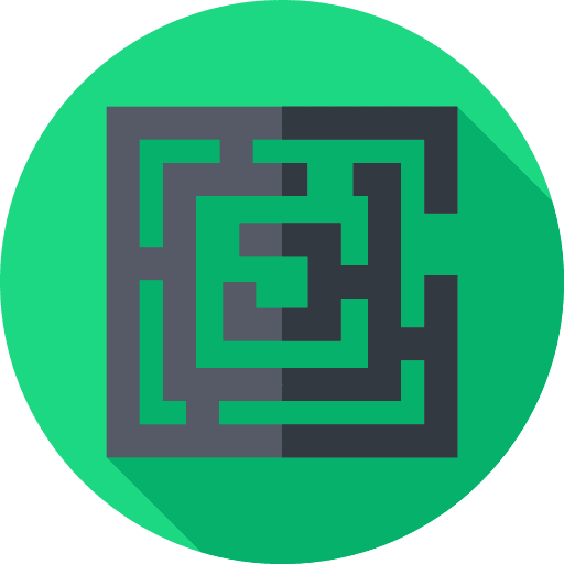 Maze way challenge complex icon Maze way challenge complex icon