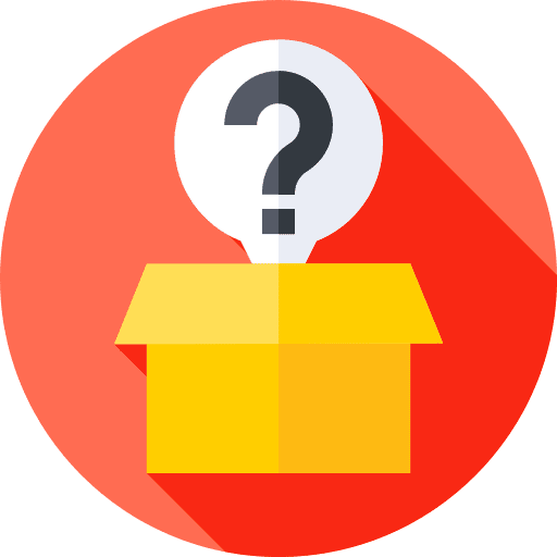 Question logistics delivery box icon Question logistics delivery box icon