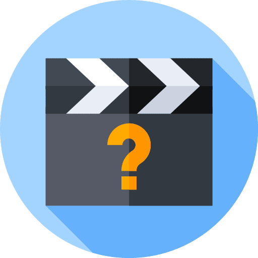 Question mark entertainment question mark clapperboard icon Question mark entertainment question mark clapperboard icon