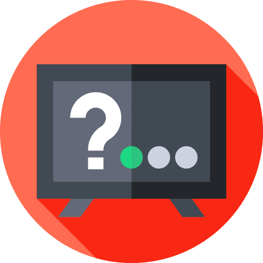 Television question mark monitor technology icon Television question mark monitor technology icon