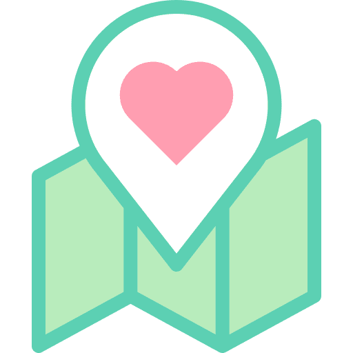Place heart region location marker icon
