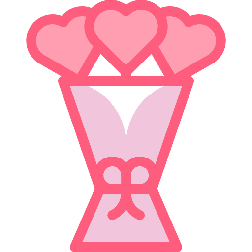 Flower bouquet valentines day heart icon Flower bouquet valentines day heart icon