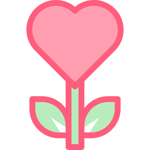 Growth romance heart flower icon Growth romance heart flower icon