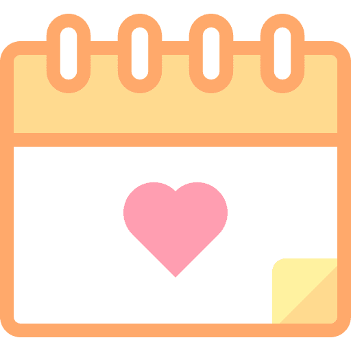 Valentines day time and date date organization icon Valentines day time and date date organization icon