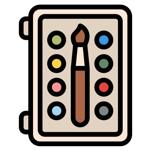 Watercolor school paint miscellaneous icon