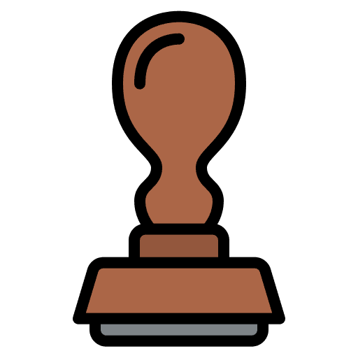 Rubber stamp approved sign certificate icon