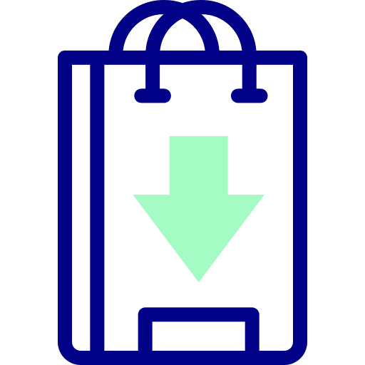 Shopping bag shopping bag commerce and shopping down arrow icon