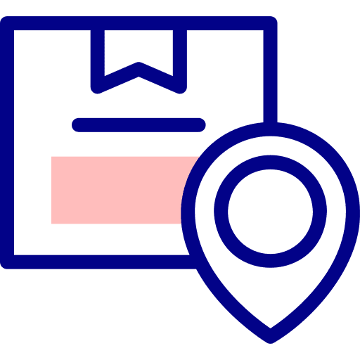 Delivery box maps and location map locator placeholder icon