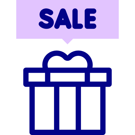 Gift box commerce and shopping gift box offer icon