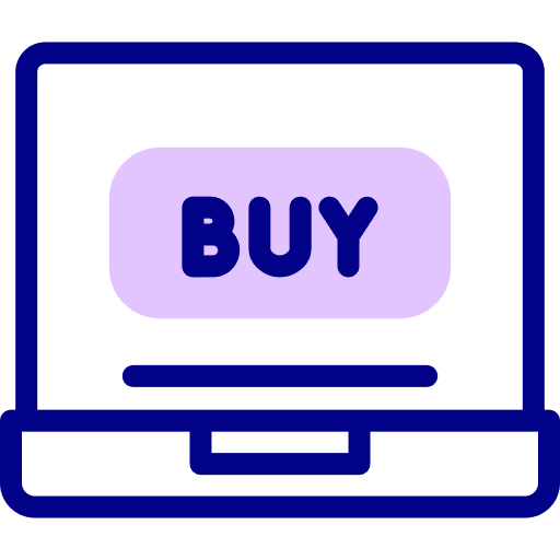 Laptop commerce and shopping buy online icon