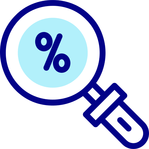 Magnifier percent percentage magnifier icon