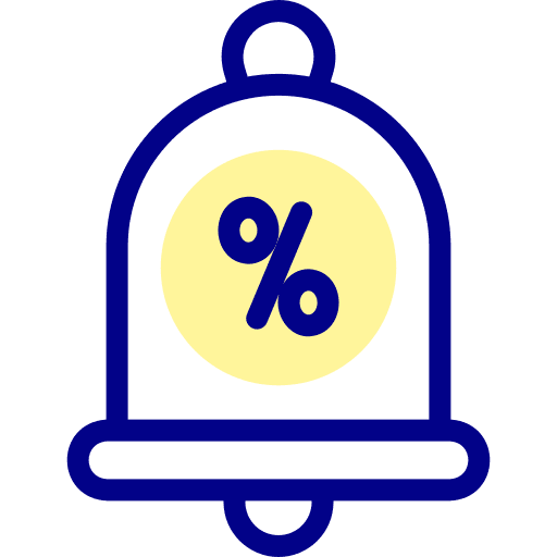 Notification percentage commerce and shopping marketing icon