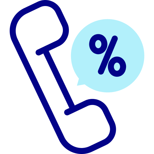Phone call communications promotion percentage icon