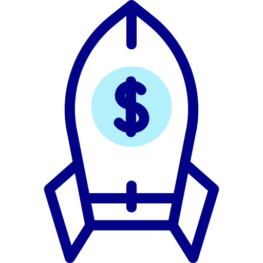 Rocket business rocket launch money icon