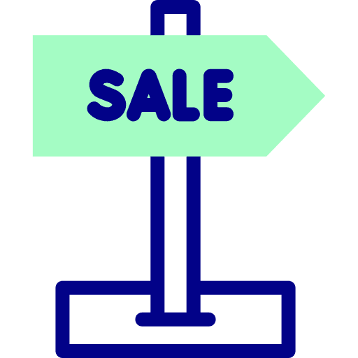 Sale sign offer supermarket directional sign icon