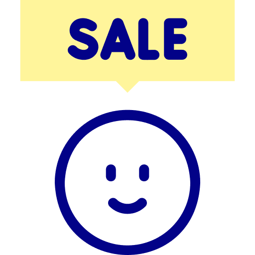 Sales sales commerce and shopping smile icon