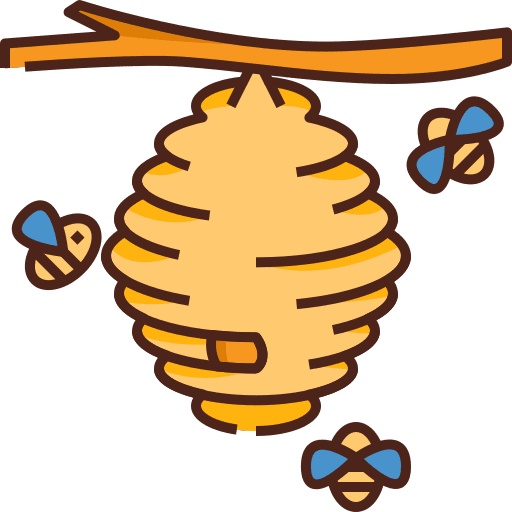 Bee bee honeycomb farm icon