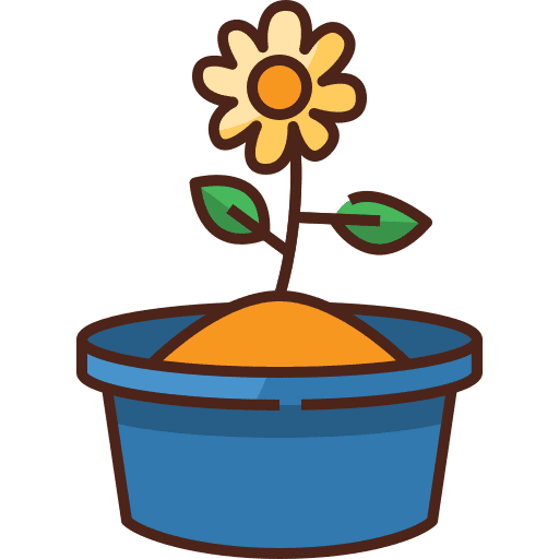 Flower farming and gardening flower plant icon