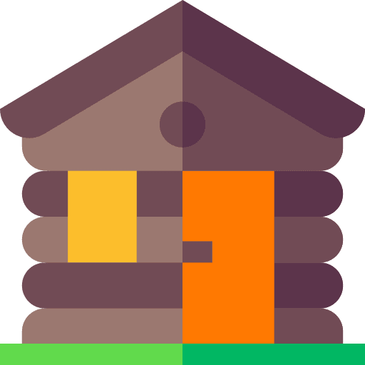 Wood cabin real estate shelter hut icon