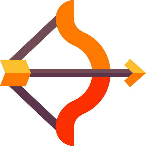 Archery equipment weapon sports and competition icon