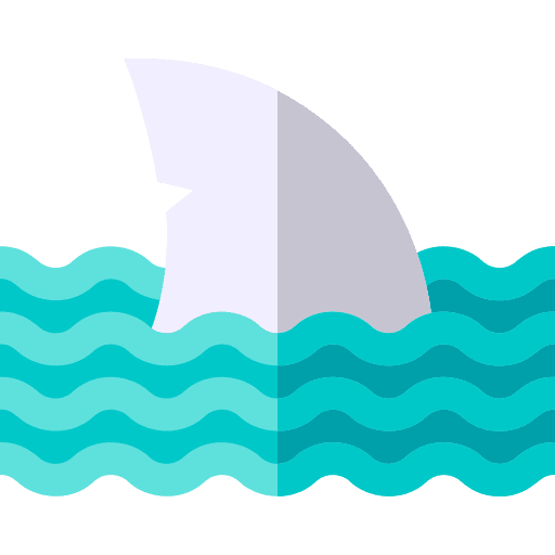 Shark waves shark sea icon