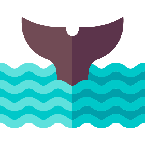 Whale tail aquatic aquarium icon