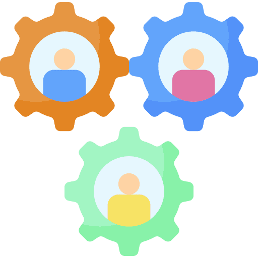 Management team users work icon Management team users work icon