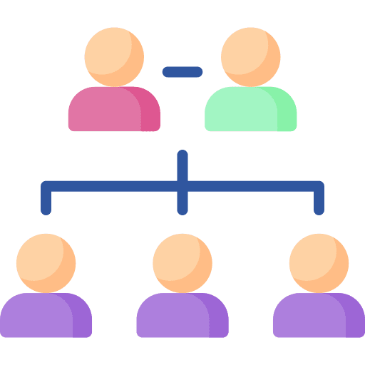 Organization chart organized business and finance supervise icon Organization chart organized business and finance supervise icon