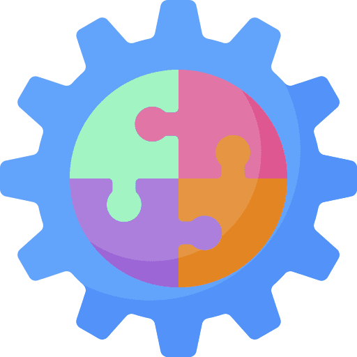 Puzzle workflow gear business and finance icon Puzzle workflow gear business and finance icon