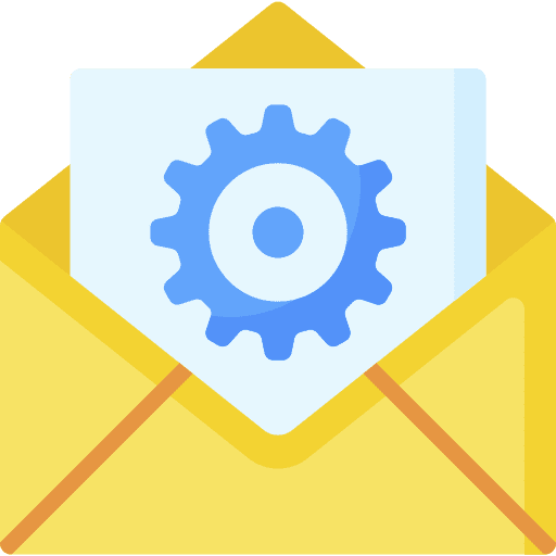 Mail mail communications gear icon Mail mail communications gear icon