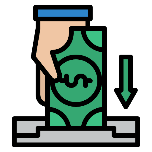 Deposit banking atm saving icon