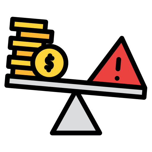 Risk banking balance business and finance icon