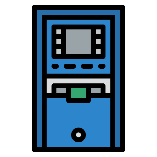 Atm machine electronics atm machine credit card icon