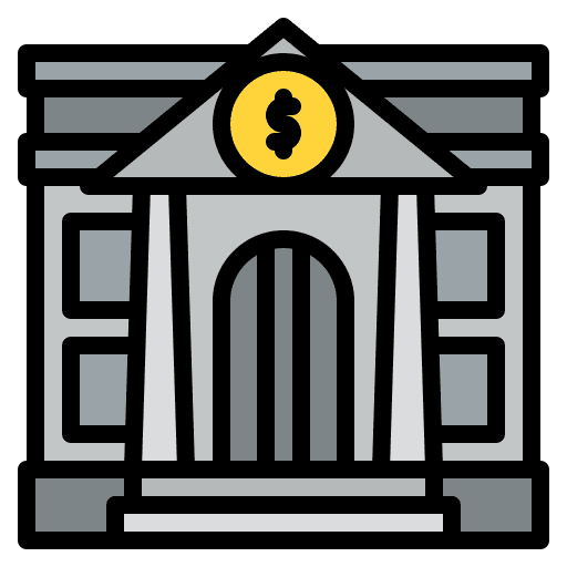 Bank savings dollar currency icon