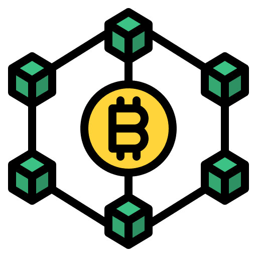 Blockchain business and finance blockchain financial icon