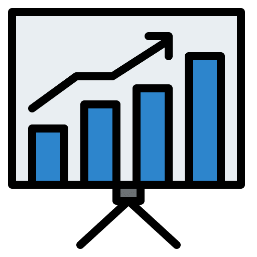 Business chart graph analytics banking icon
